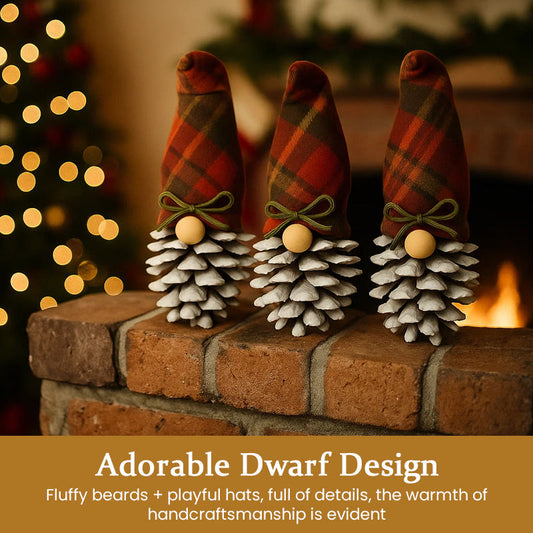 Julepynt av kongler og nisser ✨