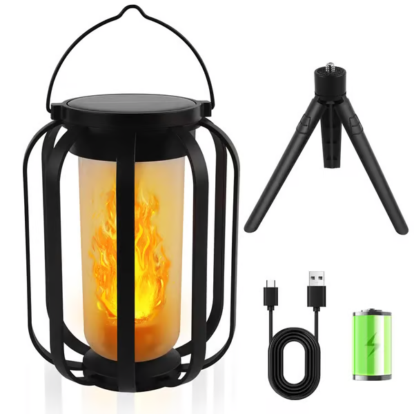 🔥Oppgradert flimrende flamme sollykt utendørs vanntett ly