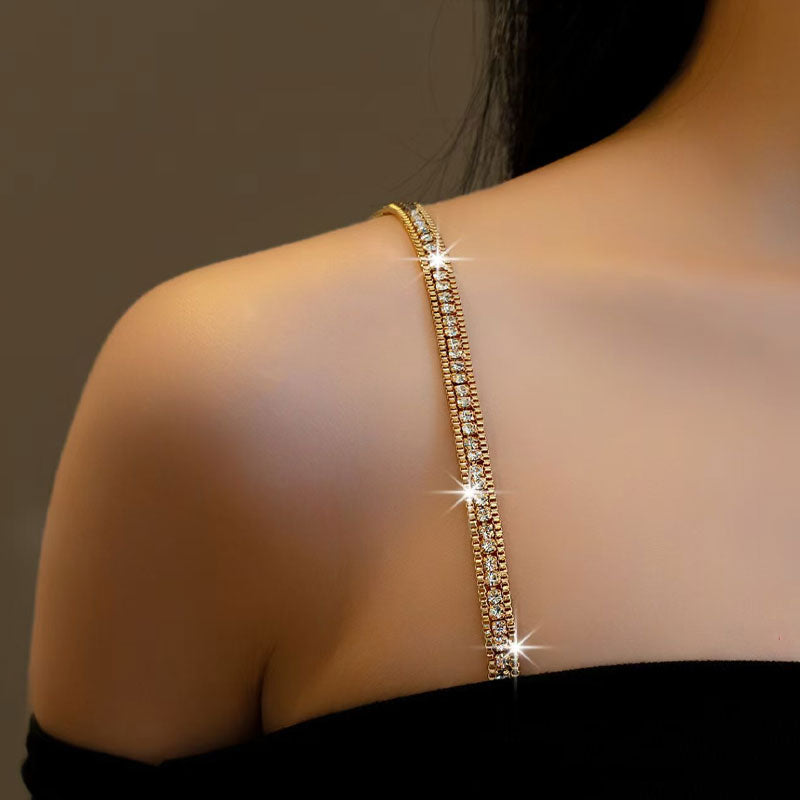 Elegant BH-stropp til kjole med strass (2 par)