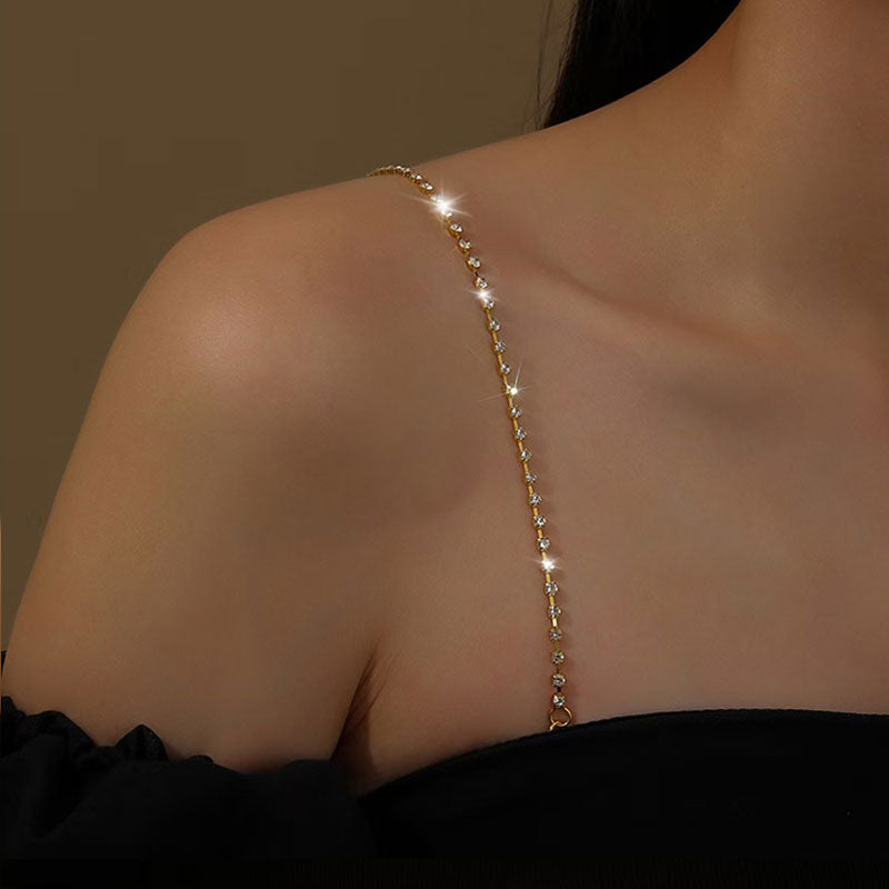 Elegant BH-stropp til kjole med strass (2 par)