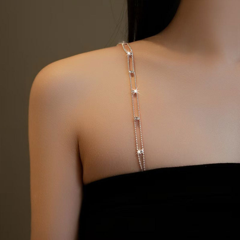 Elegant BH-stropp til kjole med strass (2 par)