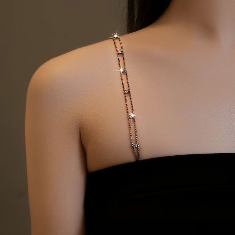 Elegant BH-stropp til kjole med strass (2 par)