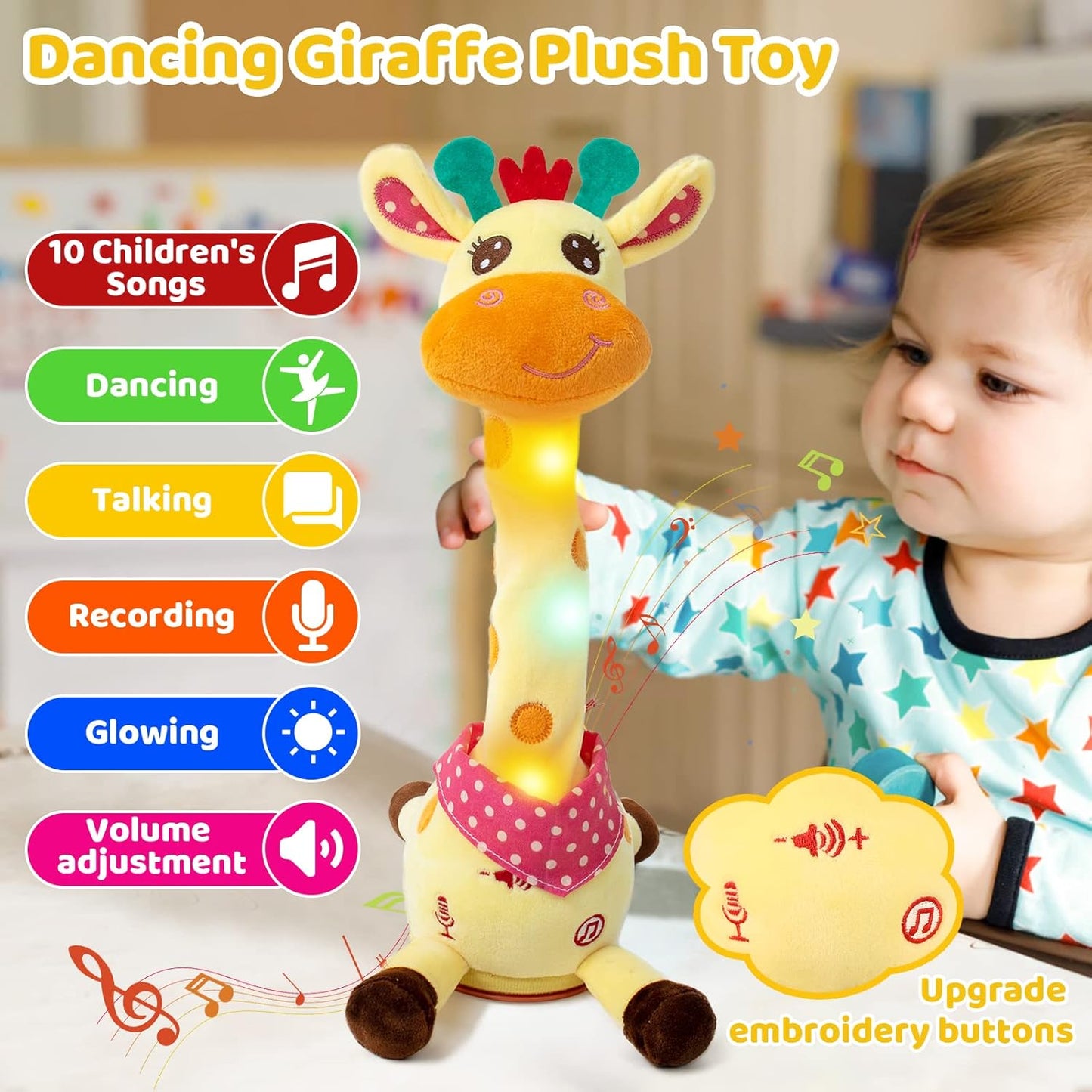 🎉 Bestselgende musikalsk giraffleke – synger, danser og gjentar det du sier! 🦒🎵🗣️
