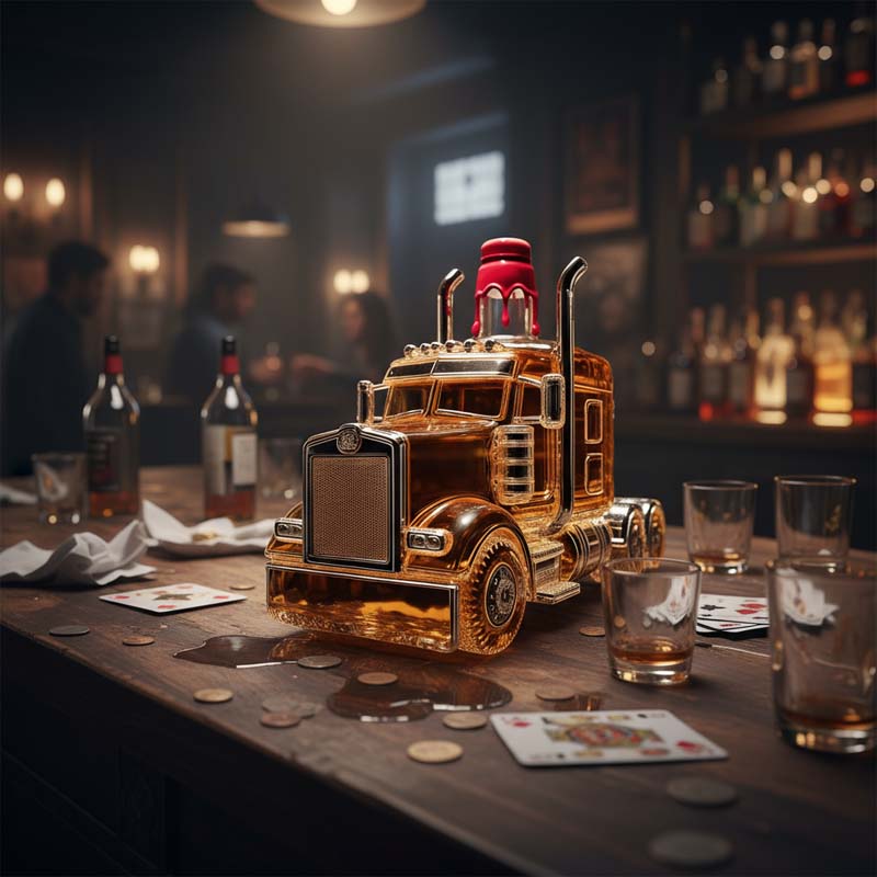 🚚Morsom lastebil whiskyflaske🥃