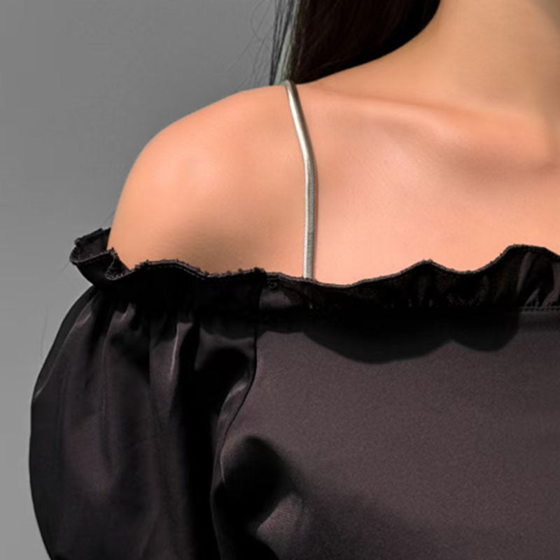 Elegant BH-stropp til kjole med strass (2 par)