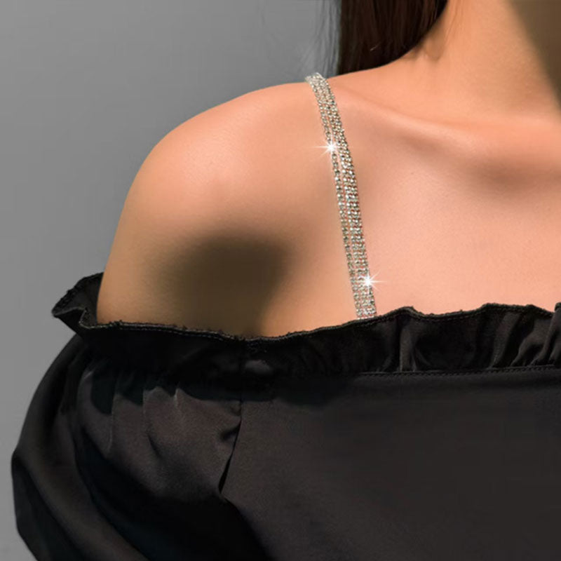 Elegant BH-stropp til kjole med strass (2 par)