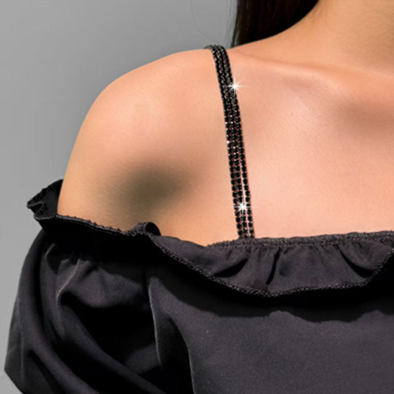 Elegant BH-stropp til kjole med strass (2 par)