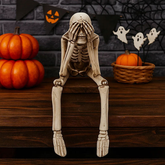 🎃 Skjelettpynt – Ikke se noe ondt, ikke høre noe ondt, ikke si noe ondt