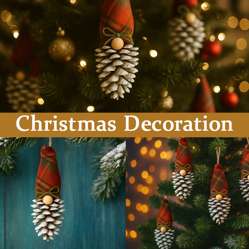 Julepynt av kongler og nisser ✨