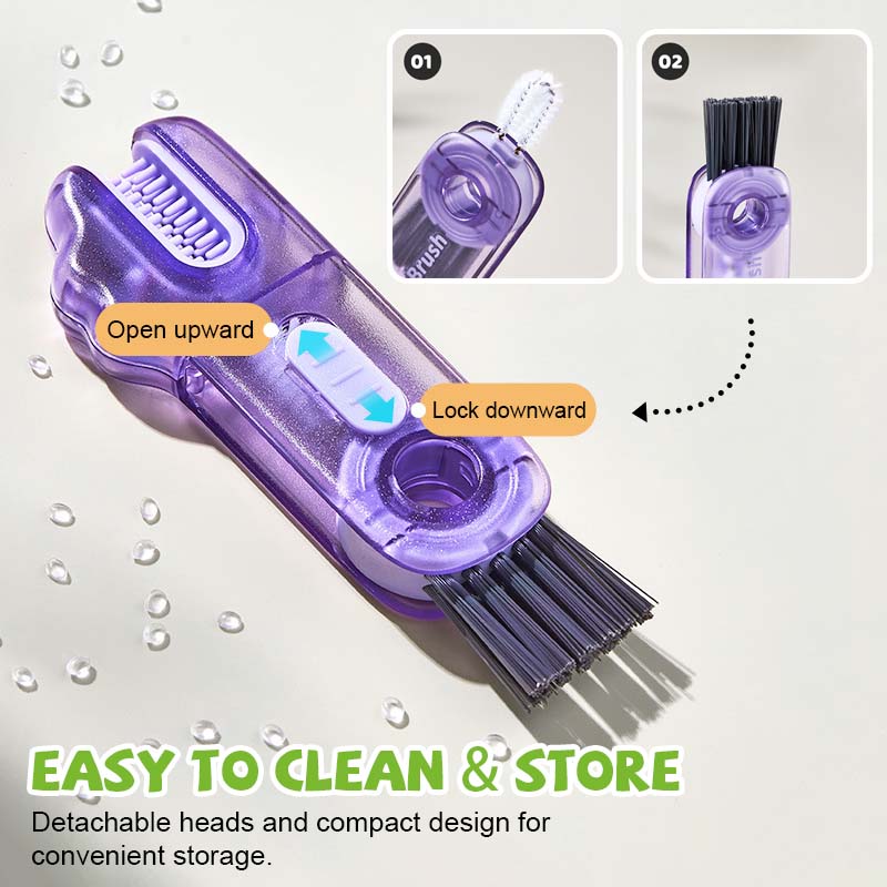 🐊 Krokodille multifunksjonell rengjøringsbørste - 3 børstehoder for alle kopptyper