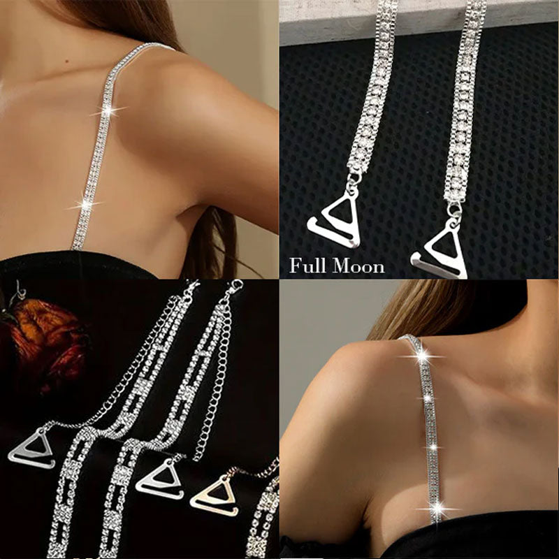 Elegant BH-stropp til kjole med strass (2 par)