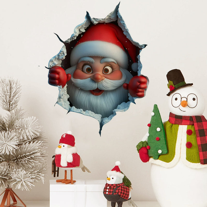 3D Santa Claus Sleigh veggklistremerke