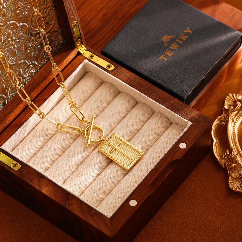 ✝️Stilig korshalskjede i 14K gull - vanntett, blekningssikkert og unisex✨💫