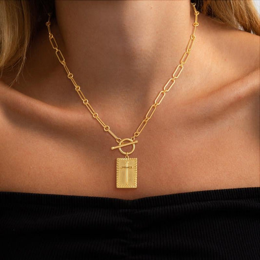 ✝️Stilig korshalskjede i 14K gull - vanntett, blekningssikkert og unisex✨💫