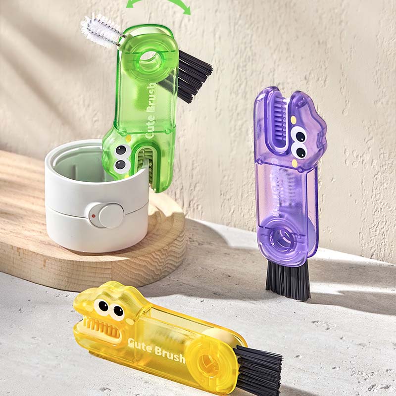 🐊 Krokodille multifunksjonell rengjøringsbørste - 3 børstehoder for alle kopptyper