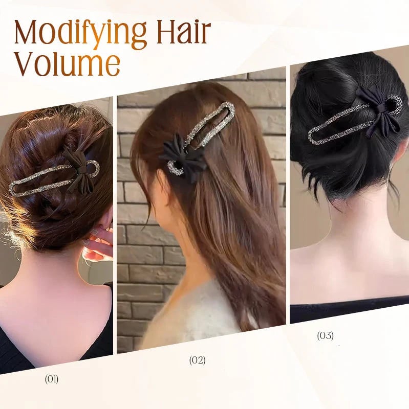 Glitrende elegant svart sløyfehårspenne