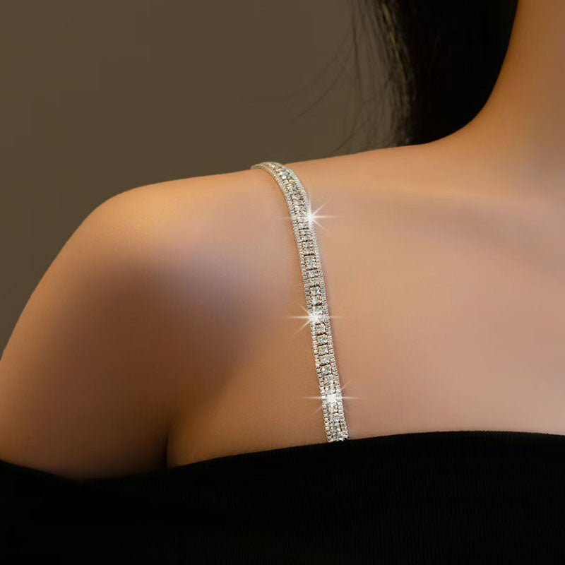 Elegant BH-stropp til kjole med strass (2 par)