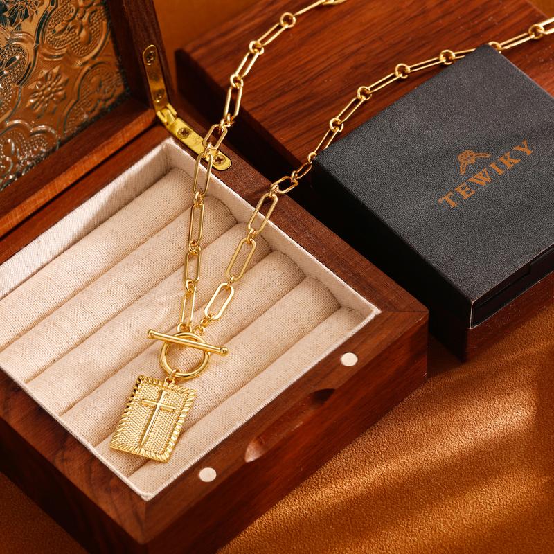 ✝️Stilig korshalskjede i 14K gull - vanntett, blekningssikkert og unisex✨💫